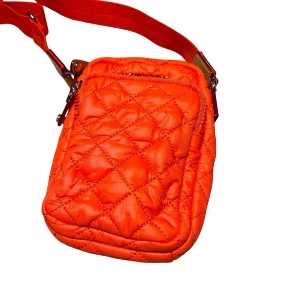 MZ Wallace Mini Metro Orange Quilted Crossbody Bag with Adjustable Strap - Picture 6 of 8